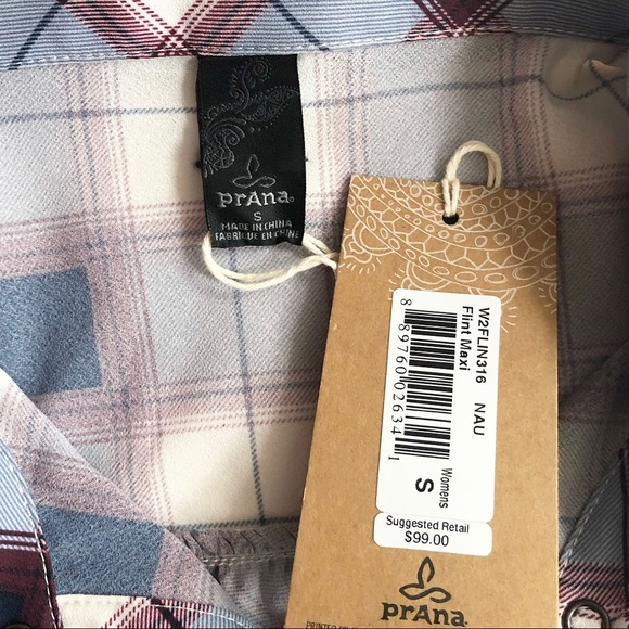 Prana | Burgundy & Blue Plaid Flint Tunic/Dress NWT - Picture 10 of 13